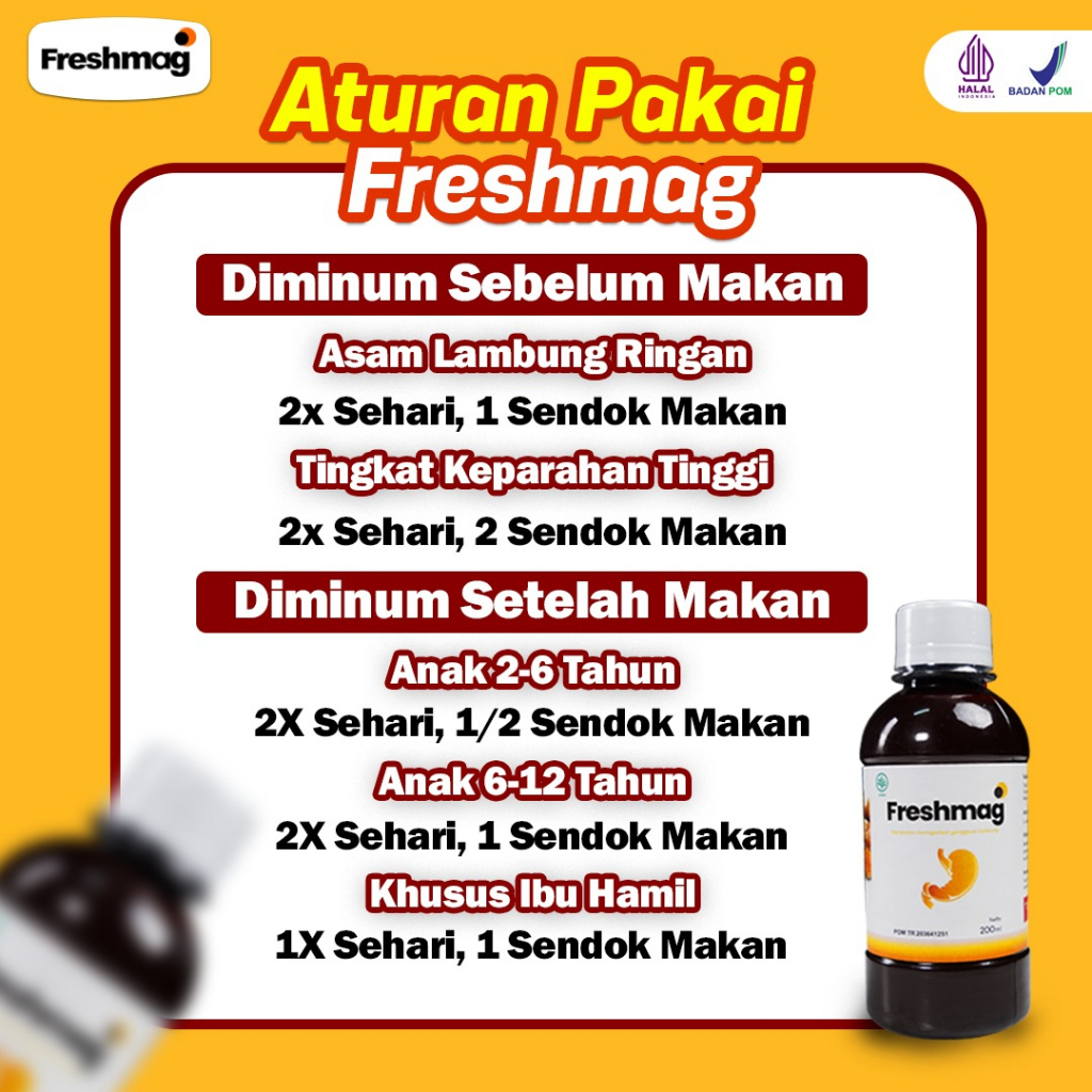 Paket 2 Botol Freshmag–Freshmag Madu - Atasi Sakit Maag Mual Asam Lambung Nyeri Ulu Hati Normalkan Masalah Pencernaan Gerd Gastric Acid Perut Freshmah Fresmah Fresmag FresMak Ekstrak Kunyit Kurkumin Madu Asli Herbal Promag Mylanta Milant