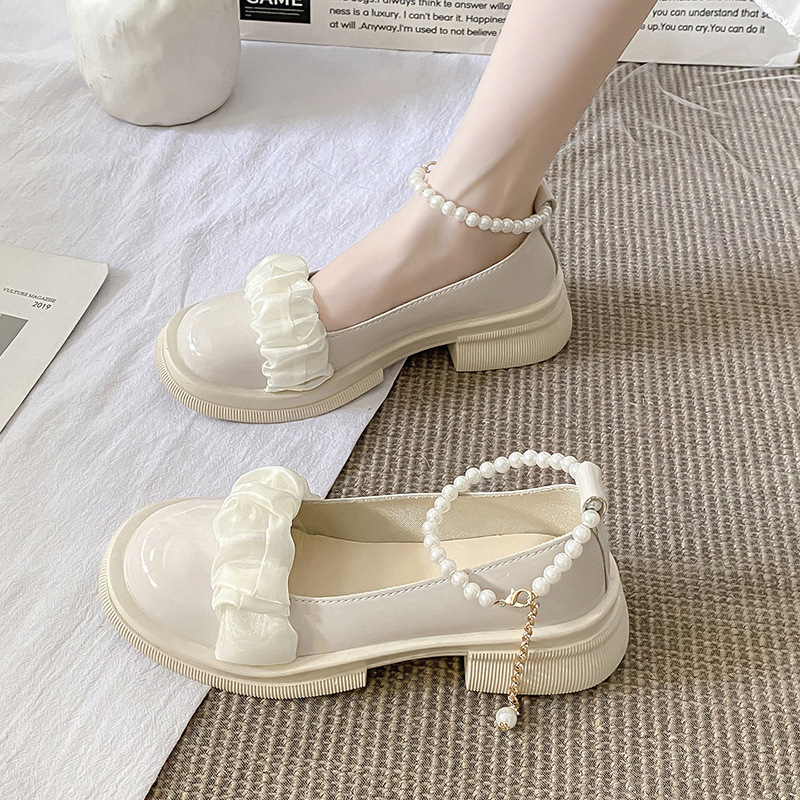 FD Mary Jane Shoes Sepatu Docmart Wanita Pearl Spatu Flat Korean Style KI-052