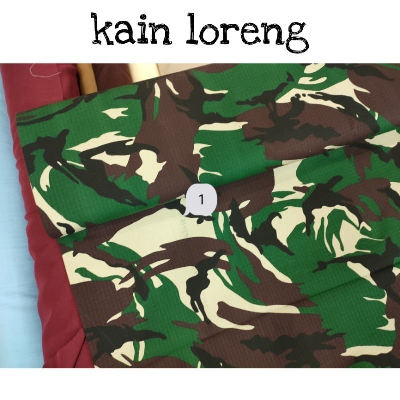 Kain ripstop loreng tentara - bahan katun ripstok doreng - kain drill