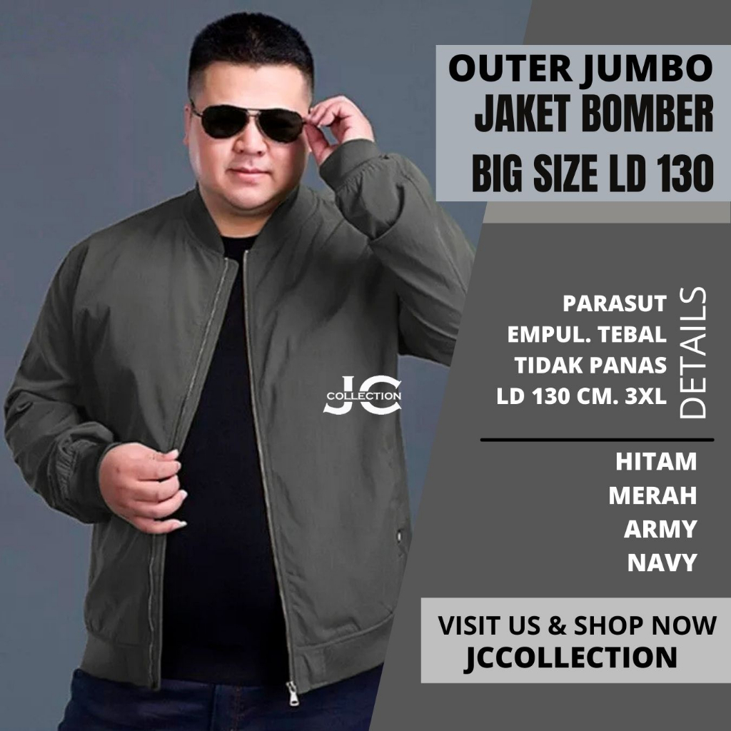 Jaket Bomber Pria Jumbo Big Size 2XL hingga 3XL - JCCollections