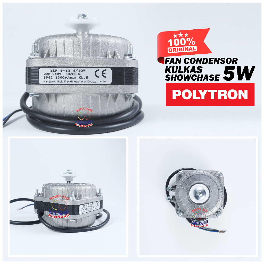 FAN ORI CONDENSOR POLYTRON  5 WATT | MOTOR DINAMO KIPAS FAN KONDENSOR 5 WATT SHOWCASE , FREZEER , KULKAS