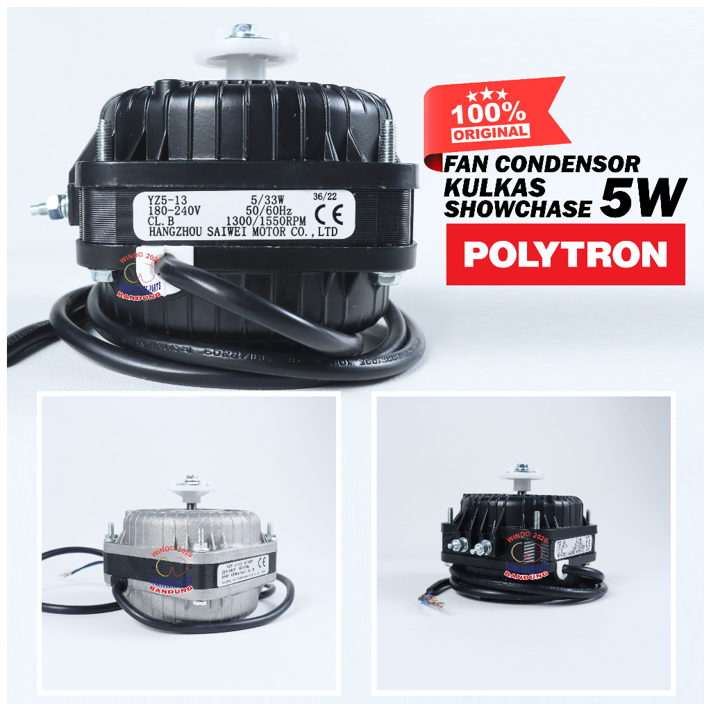 FAN ORI CONDENSOR POLYTRON  5 WATT | MOTOR DINAMO KIPAS FAN KONDENSOR 5 WATT SHOWCASE , FREZEER , KULKAS