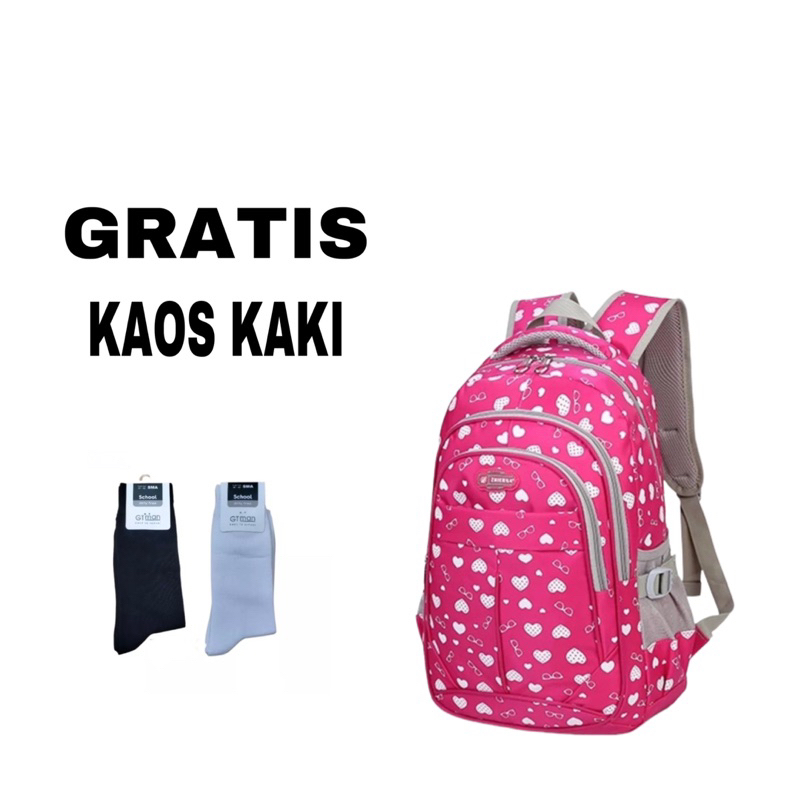 RASTA_BAGS17 - Tas Ransel Sekolah Anak Perempuan Cewek Wanita TK SD SMP SMA Fashion Korea Karakter Lucu Import