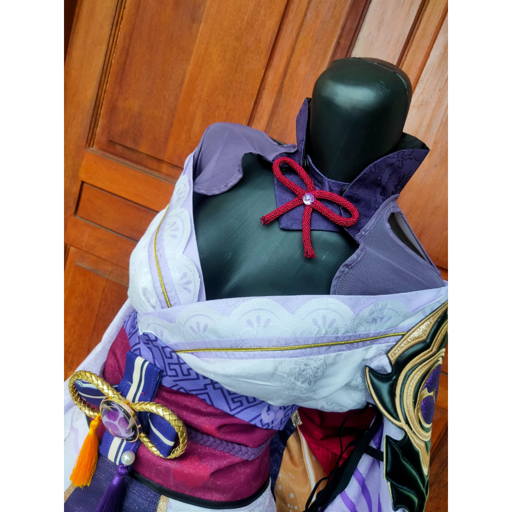 Saless Genshin Impact Raiden Shogun Costume Cosplay Rental Fullset (Kostum Cosplay Sewa Fullset)