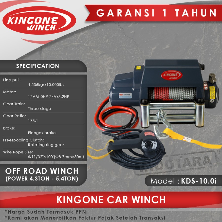 Kingone Car Off Road Winch KDS 10.0i