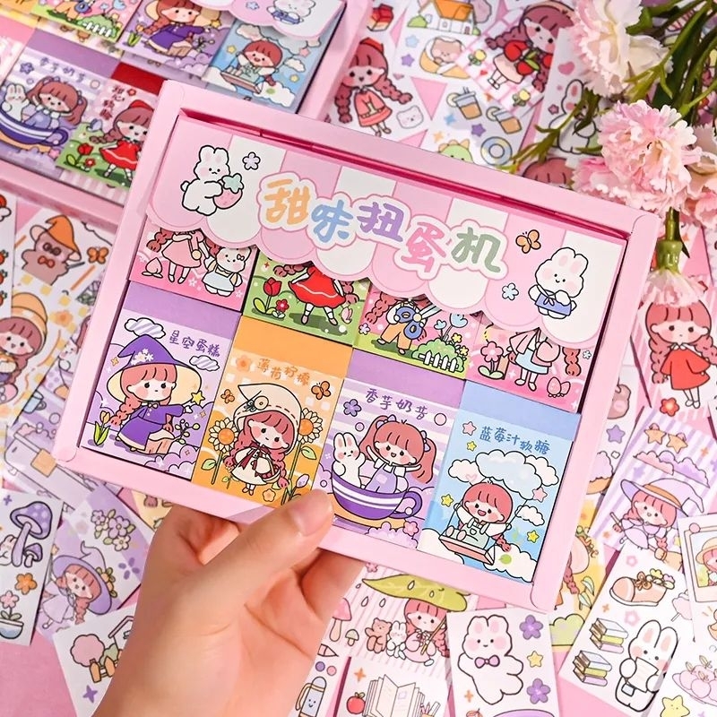 

1set 8lot Washi Paper Lovely Self-adhesive Cartoon Girls Stickers Washi Paper Lovely Self-adhesive Cartoon Girls Stickers gambar gadis lucu