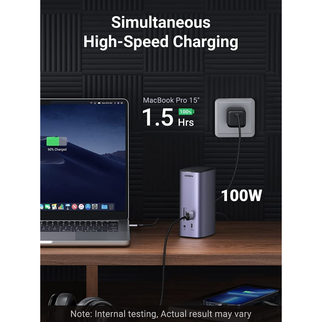 UGREEN 12in1 Docking Station Hub Usb C Charger 100w + 3 HDMI Display Macbook M1 Ke Monitor Tv 90325