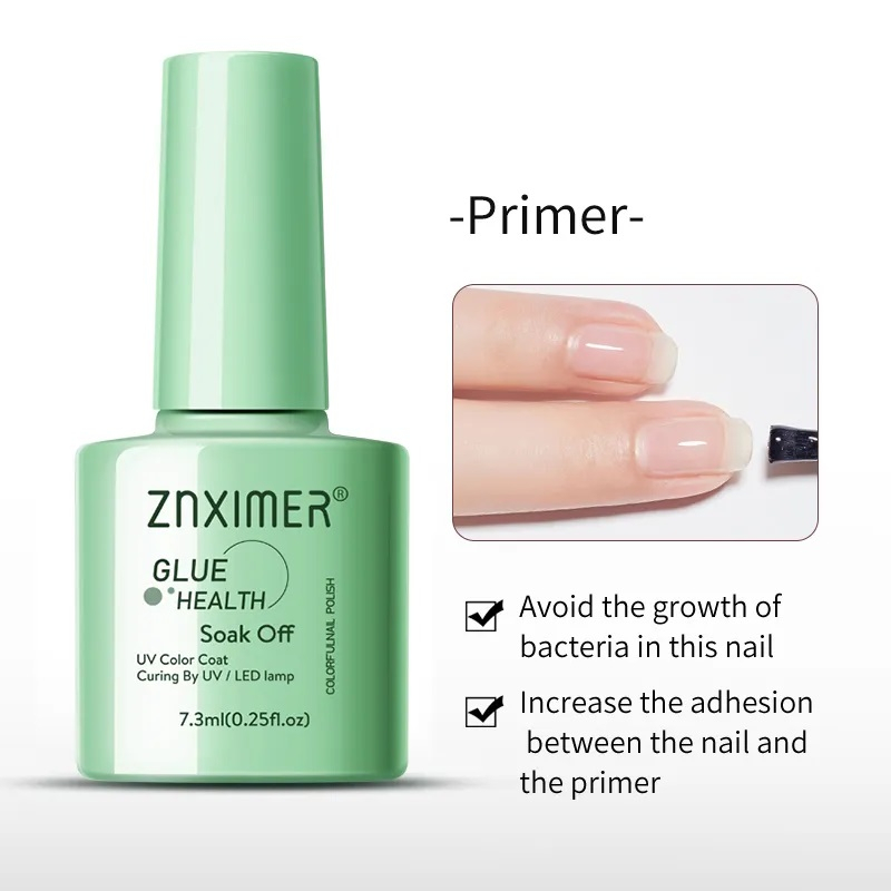 ZNXIMER Base &amp; Top Coat Primer Reinforce Gel 7.5ml final smear for Glossy results KU006