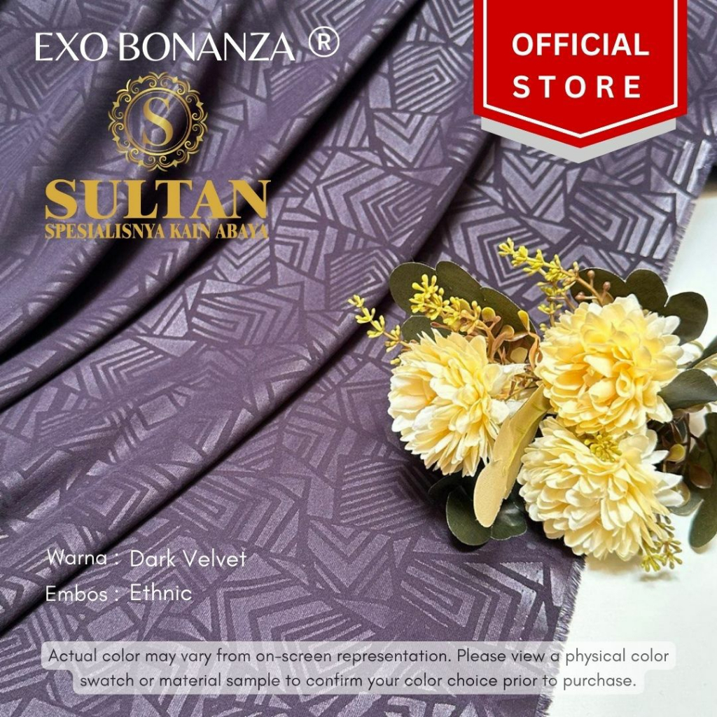 50CM EMBOS ETHNIC EXO BONANZA DARK VELVET KAIN ABAYA SULTAN