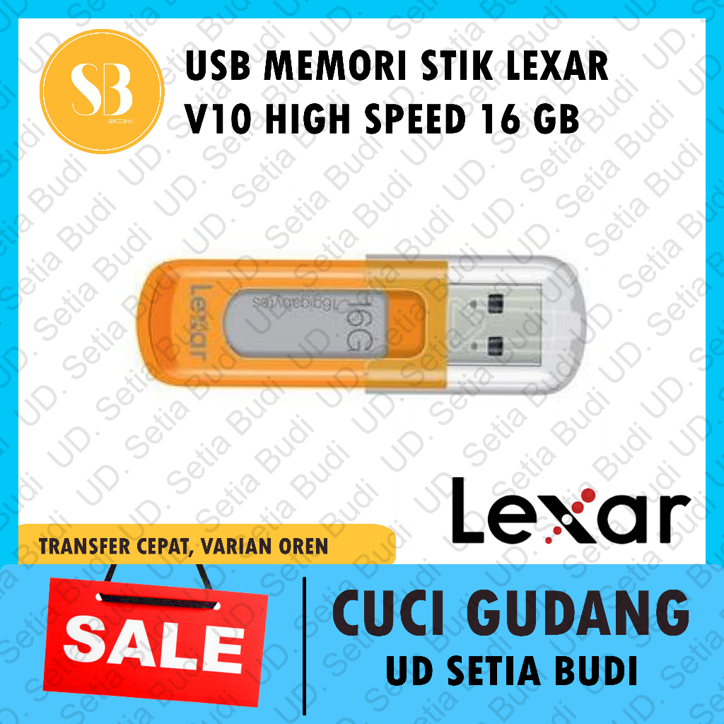 USB Flash Disk Memory Stick Lexar 16 GB High Speed V10 Asli