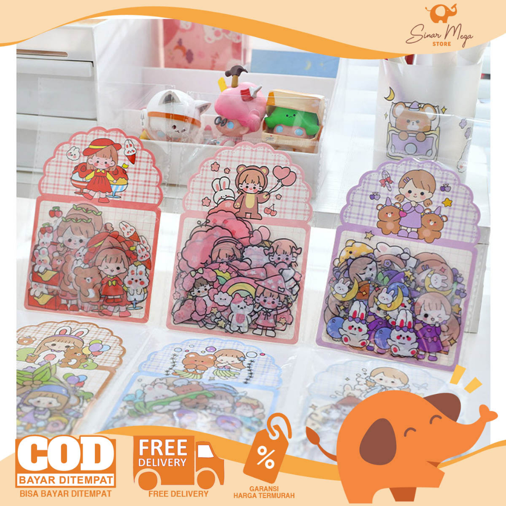 

Holiday Pudding Girl Flake Stickers Set / Sticker Tempel Lucu Unik