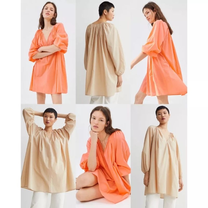 H&M Puff sleeve dress - dress wanita pendek branded