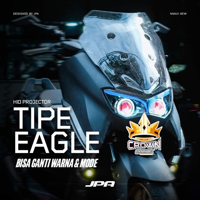 Lampu Depan JPA HID Projector Projie RGB Lights Yamaha All New Nmax 155 Tipe Eagle Eye
