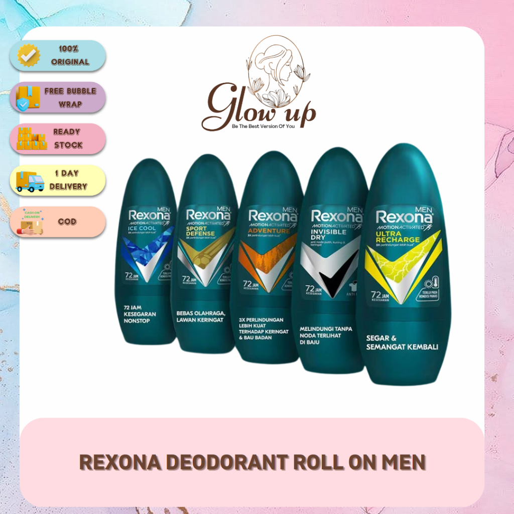 ✨GLOWUP✨REXONA DEODORANT ROLL ON MEN | Deodorant Pria
