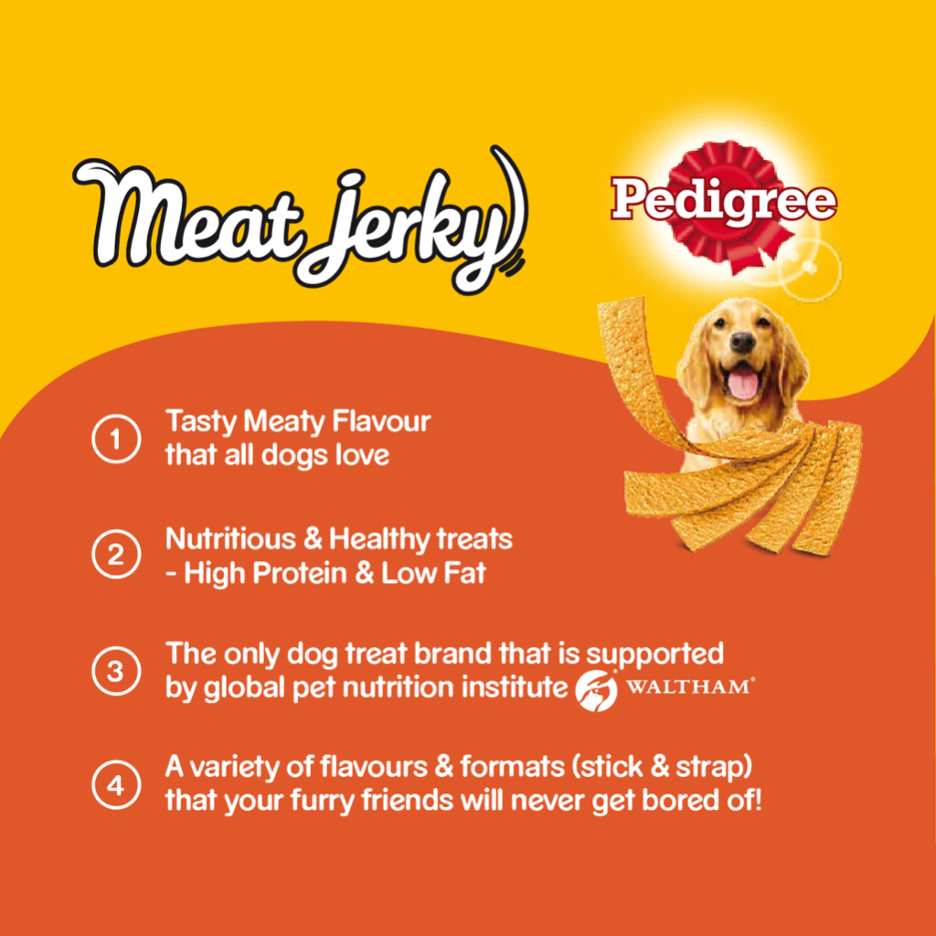 

Piscoklegit_ Pedigree Meat Jerky Smoky Beef 300Gr Snack Anjing Smoked Beef Cemilan/Camilan Anjing