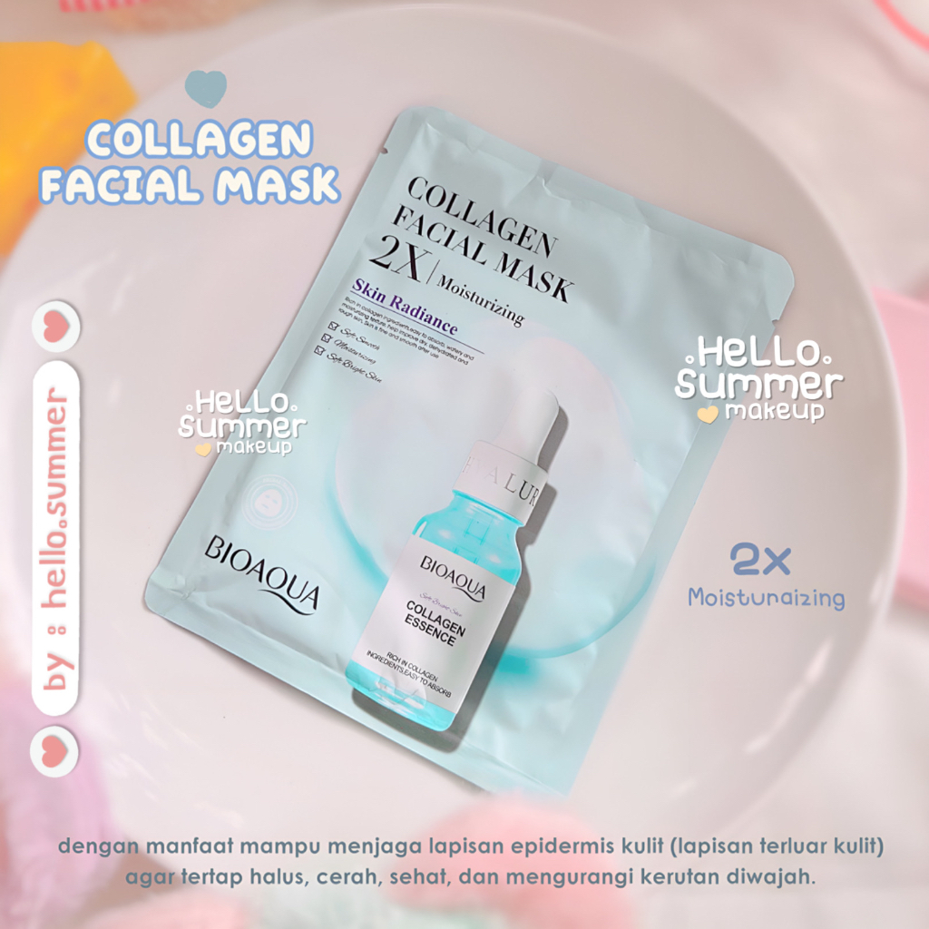 BIOAQUA BPOM Face Sheet Mask Facial Serum Collagen Masker Wajah 30gr