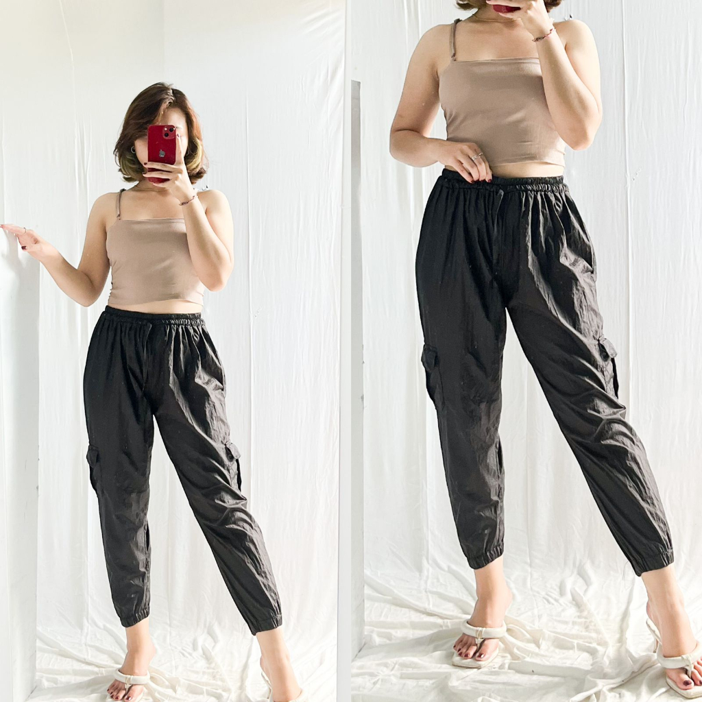 READY JOGGER CARGO PANTS//KULOT PANJANG PARASUT WANITA//JOGER KOREAN STYLE