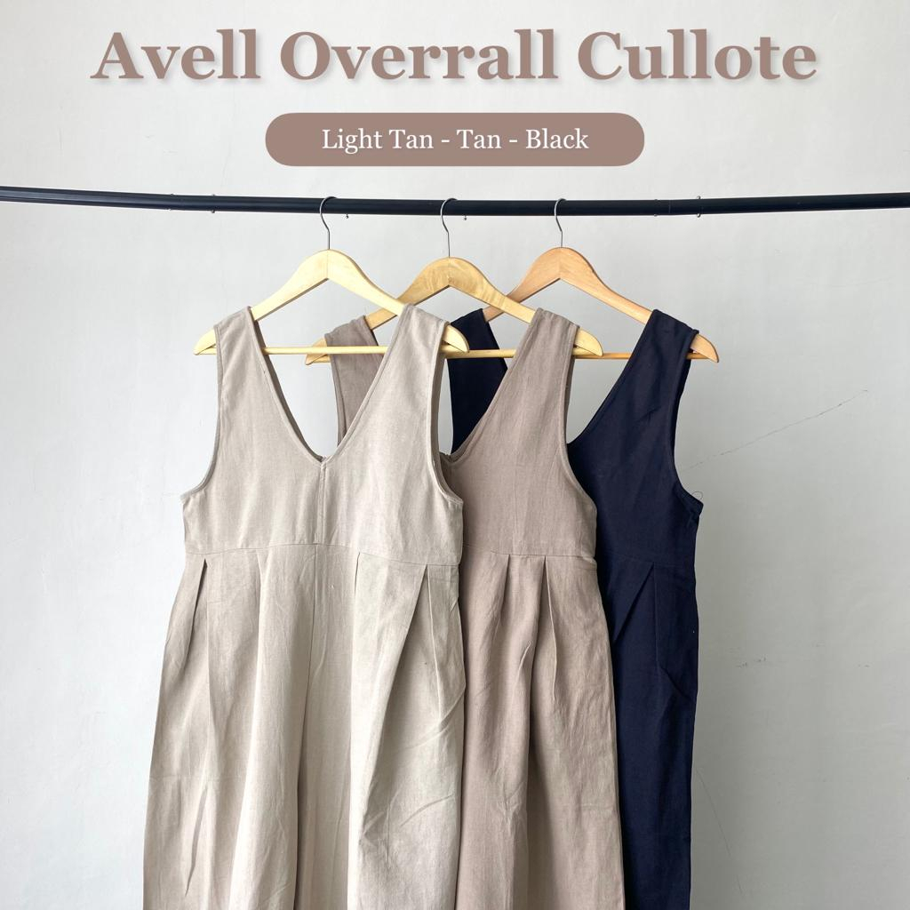 Avell Overall Cullote I Jumpsuit Overall  Zipper Berbahan Premium Linen [YEPPUOUTFIT]