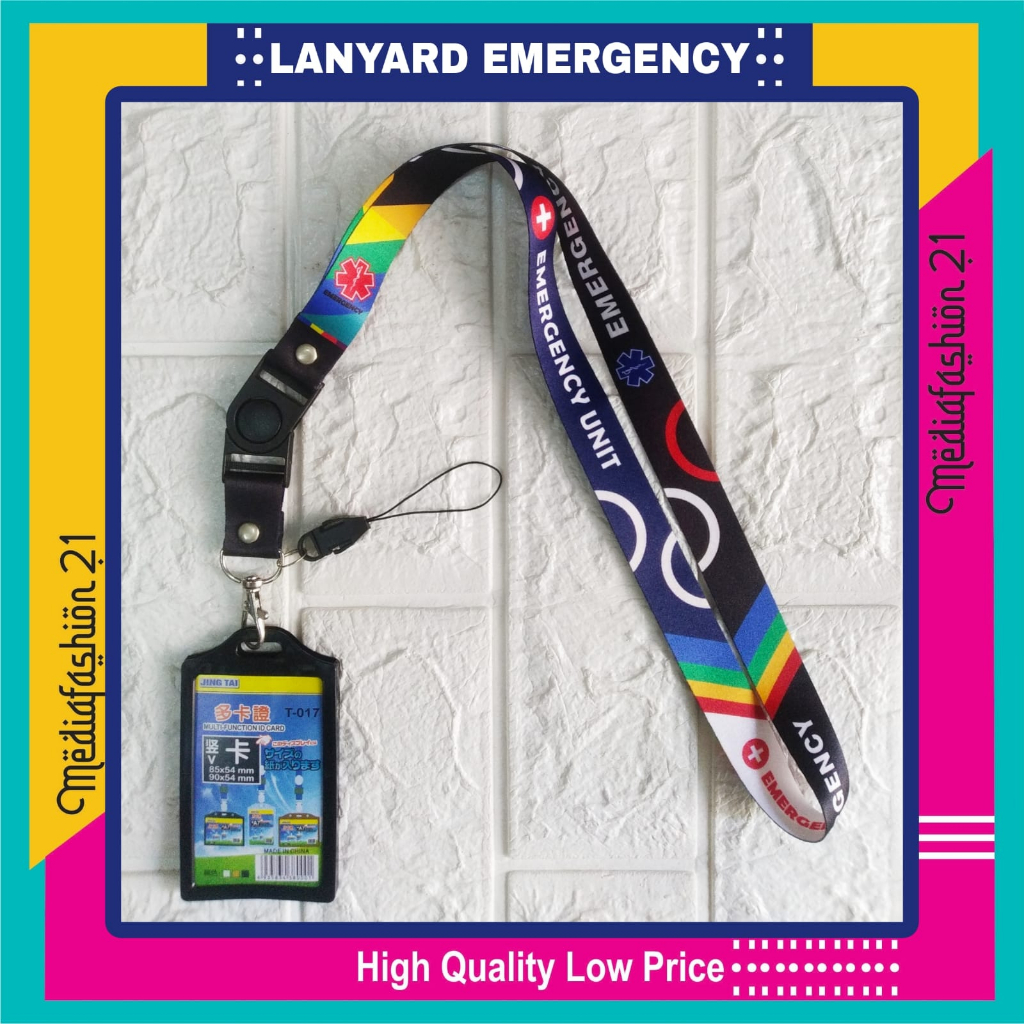 

Lanyard Tali Gantungan ID Card EMERGENCY Free Strap Gantungan HP/Flashdisk