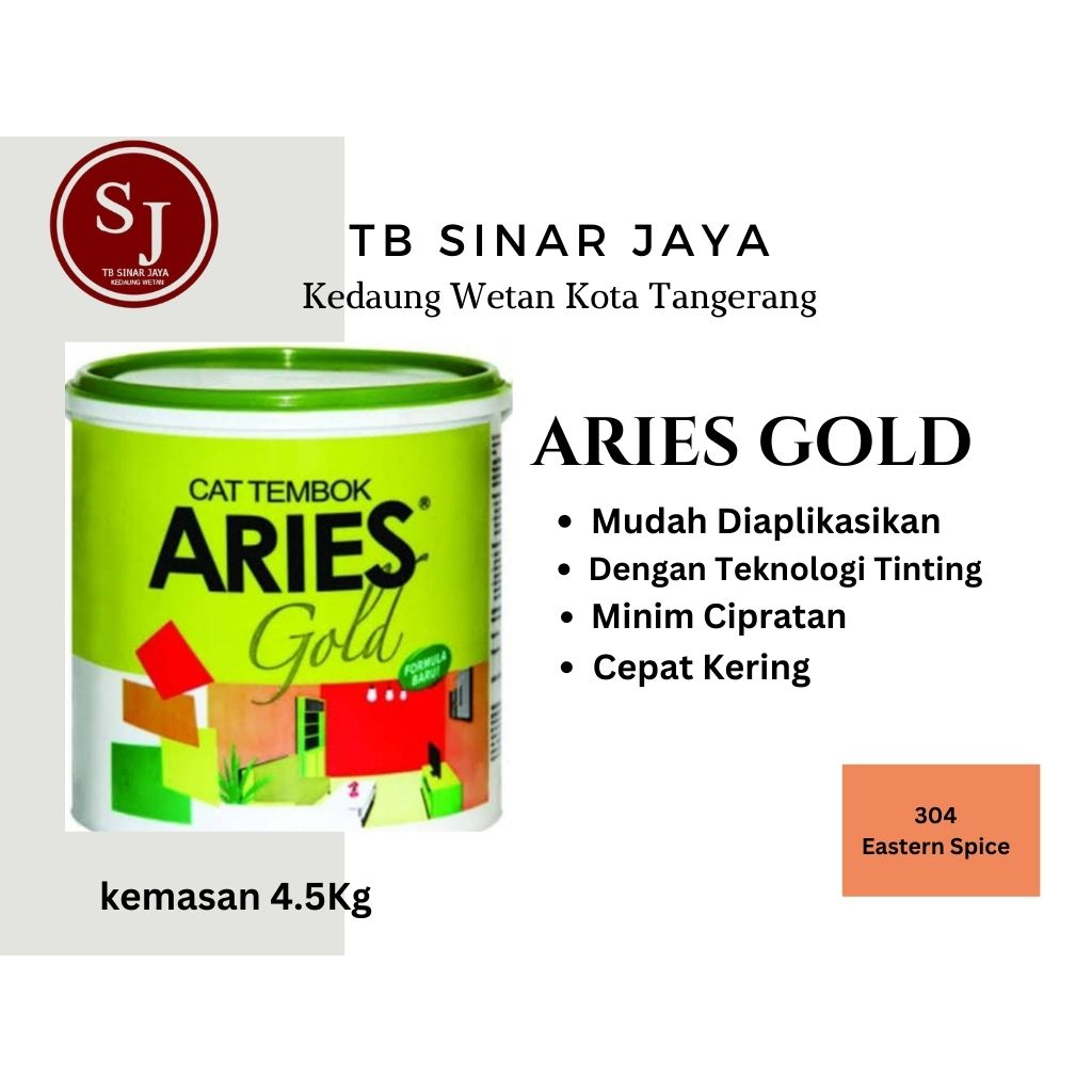 Aries Gold Galon 4.5kg Cat Tembok Dinding Plafon Interior - 304 Eastern Spice