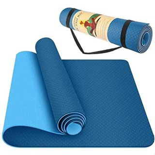 VIDICI BONUS TAS !! Matras Yoga Tebal TPE Bukan NBR , Cantik (2 warna),  Dan Anti licin  / Matras Olahrga / Matras Senam