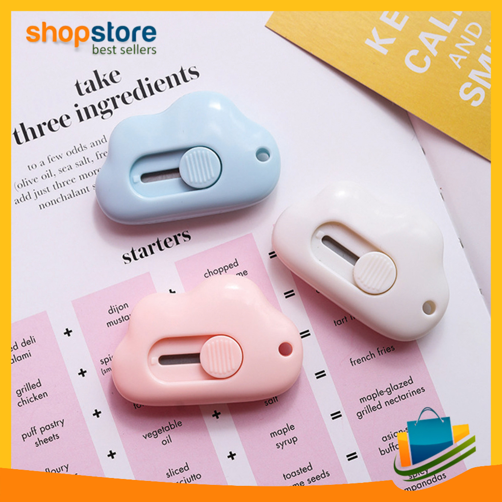 

Cutter Mini Sekolah Import Portable Karakter Awan Pisau Pemotong Kertas COD 792