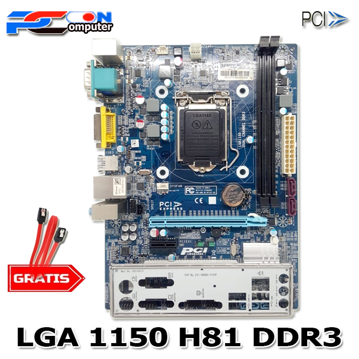 Mobo Mainboard Motherboard H81 LGA 1150 Intel DDR3 ONBOARD