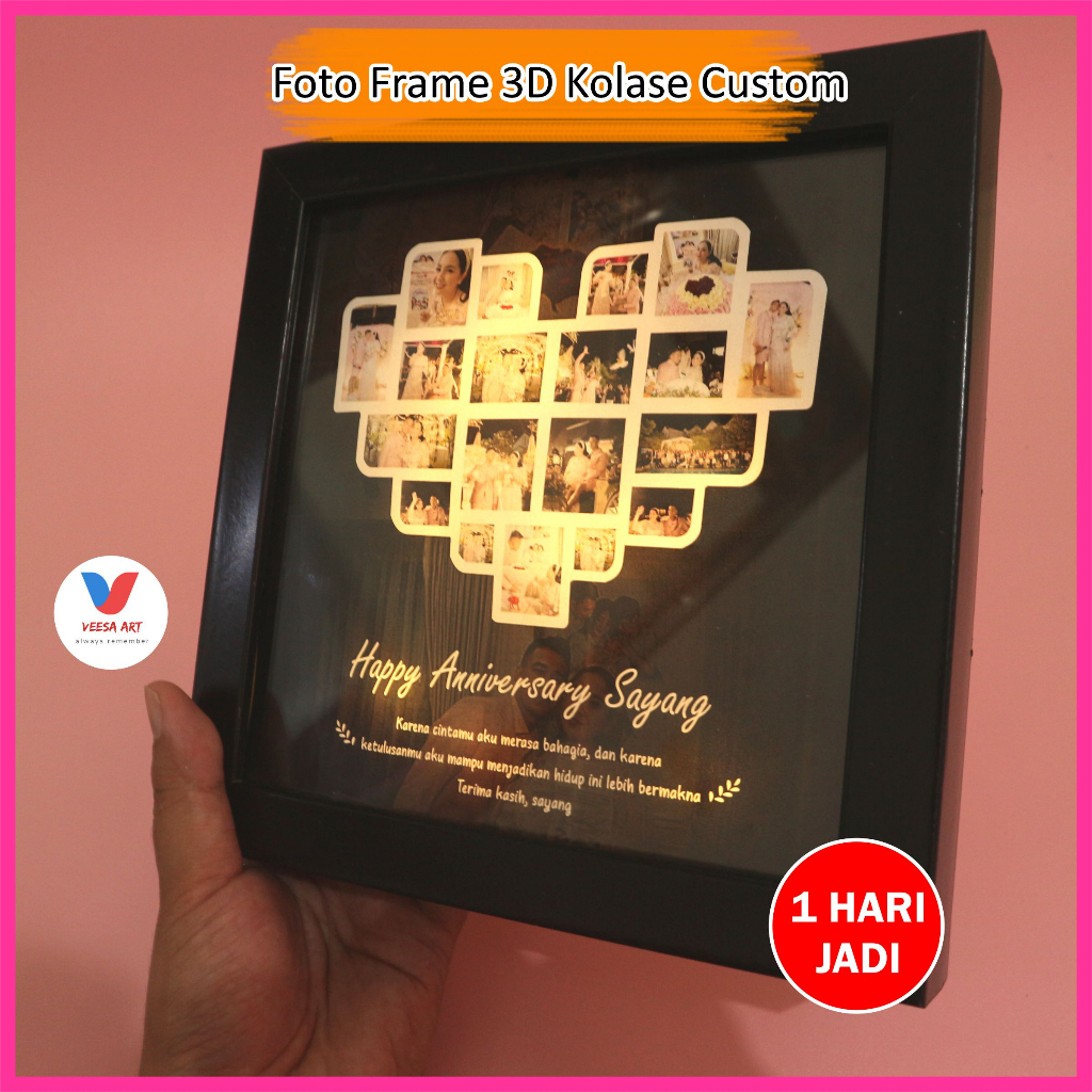 Kado Lampu Tidur LED dengan Desain Unik untuk Hadiah Pacar atau buat Gift Ulang Tahun Cewek, Anniversary Pernikahan, atau Wisuda Cowok Ultah Yang Murah dan aesthetic Frame Couple Mewah bisa Teman Pria, Istri Wanita, Sahabat Perempuan dg Extra Paking Aman