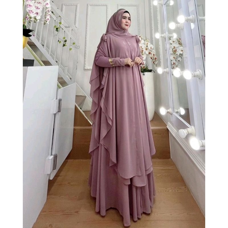DIJAH 686 Syari jubah set khimar hoodie jumbo spesial umroh by Dijah original