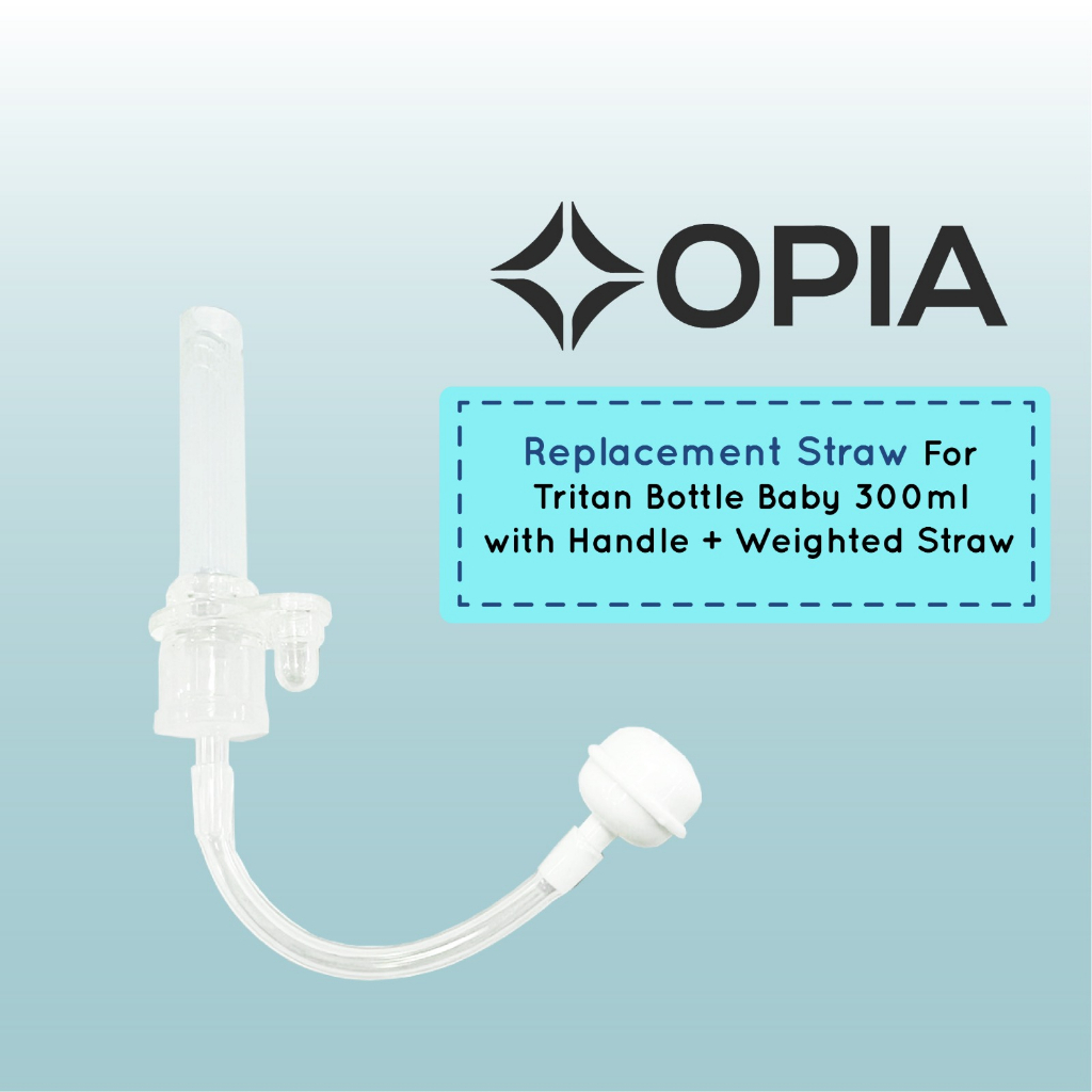 Opia Silicone Straw Replacement For OPIA Tritan Bottle Baby 300ml with Handle + Weighted Straw