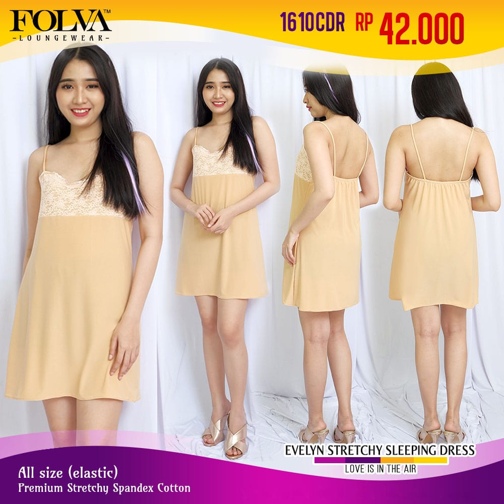 FOLVA tanktop baju tidur dress spandex 1610CDR all size