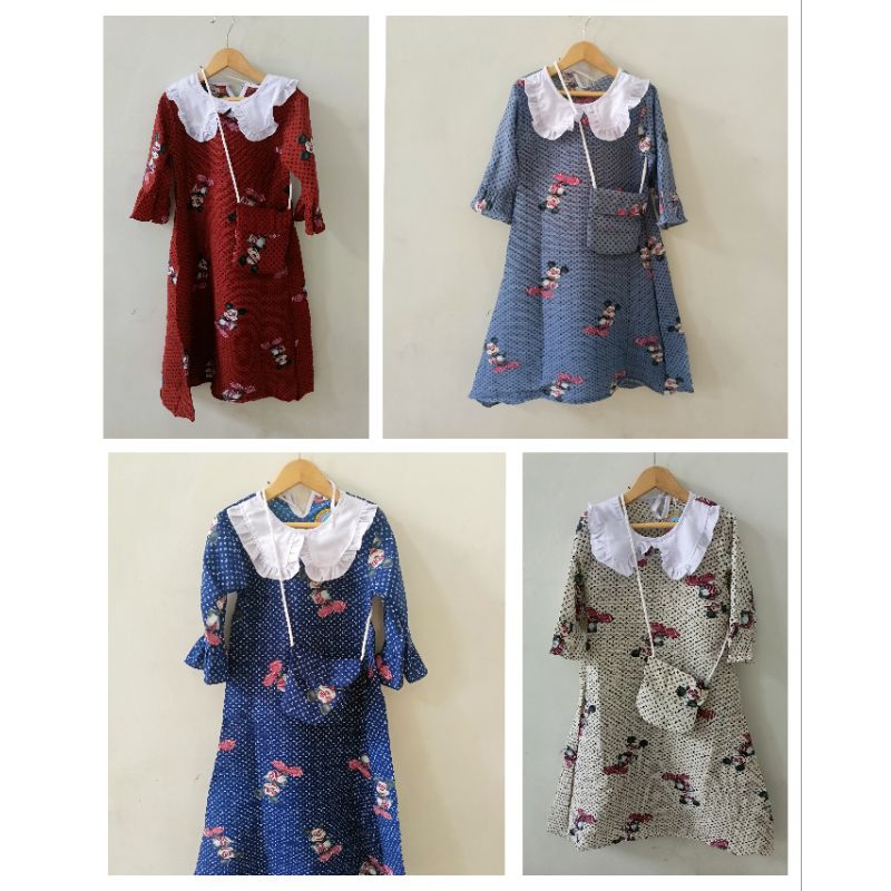 gamis balita, dress anak plisket, gamis plisket