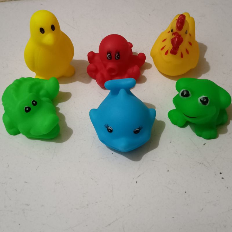 Mainan Karet Bunyi Isi 6 Hewan