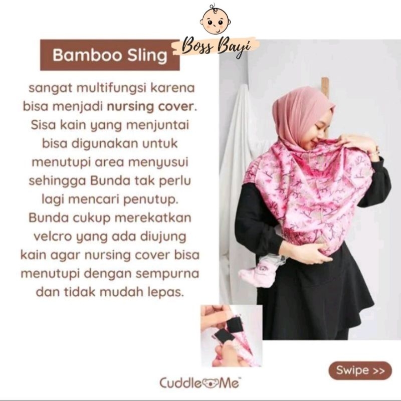 CUDDLE ME - RINGSLING BABY / Gendongan Bayi bahan Bamboo