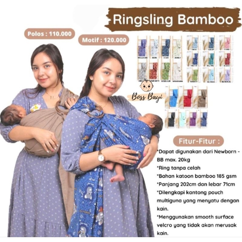 CUDDLE ME - RINGSLING BABY / Gendongan Bayi bahan Bamboo