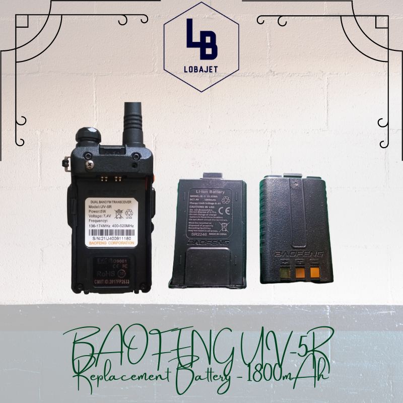 Baterai Cadangan Batere HT BAOFENG UV-5R UV5R BL-5 Battery 1800mAh