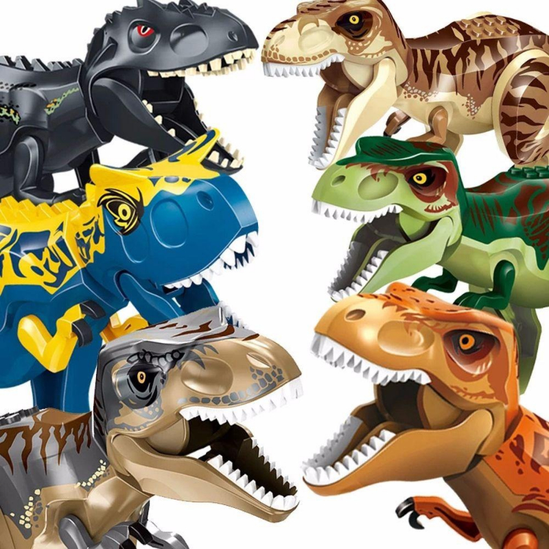 [Ready]Mainan dinosaurus figur besar tyranosaurus stegosaurus triceratops dilophosaurus pterosaurus carnotaurus carnotaurus indominus rex batu bata blok bangunan