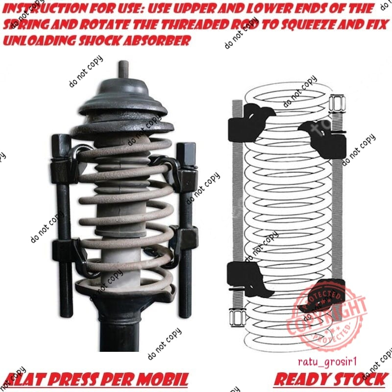 Treker Per Keong Coil Spring Mobil Compressor Pegas Kejut Clamp Tahan Shock Shockbreaker Per Ball Joint Puller