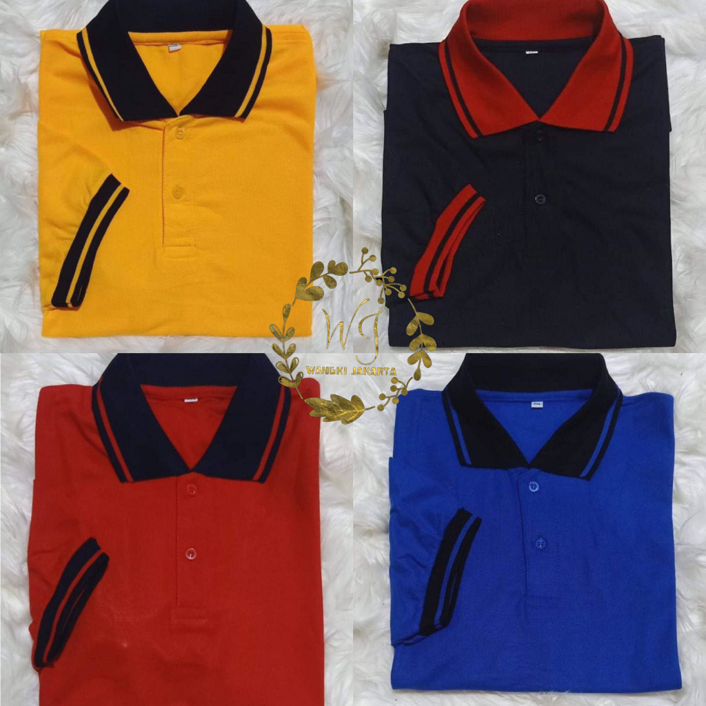 WJ - Kaos Polo Kerah Kombi / Kaos Kerah / Wangki / kaos Polo T-Shirt / Baju Berkerah / Polo Shirt Pr
