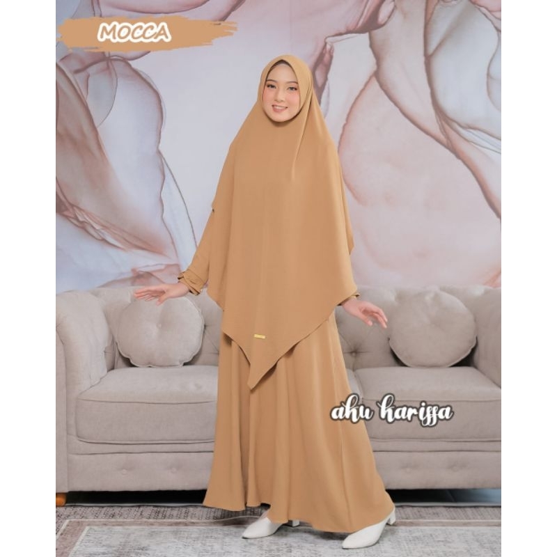 Gamis set Khimar cringkle Nindayani Nurliani Zaifa aku karissa hijab syari style bergo antem