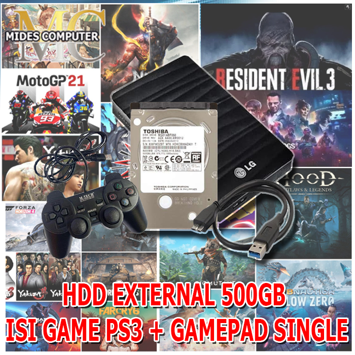 HDD Hardisk External 500gb Plus Joystick PS Gamepad