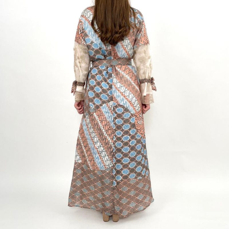 Gamis Batik G 65 Brokat, Dress Panjang, Batik Modern, Kondangan