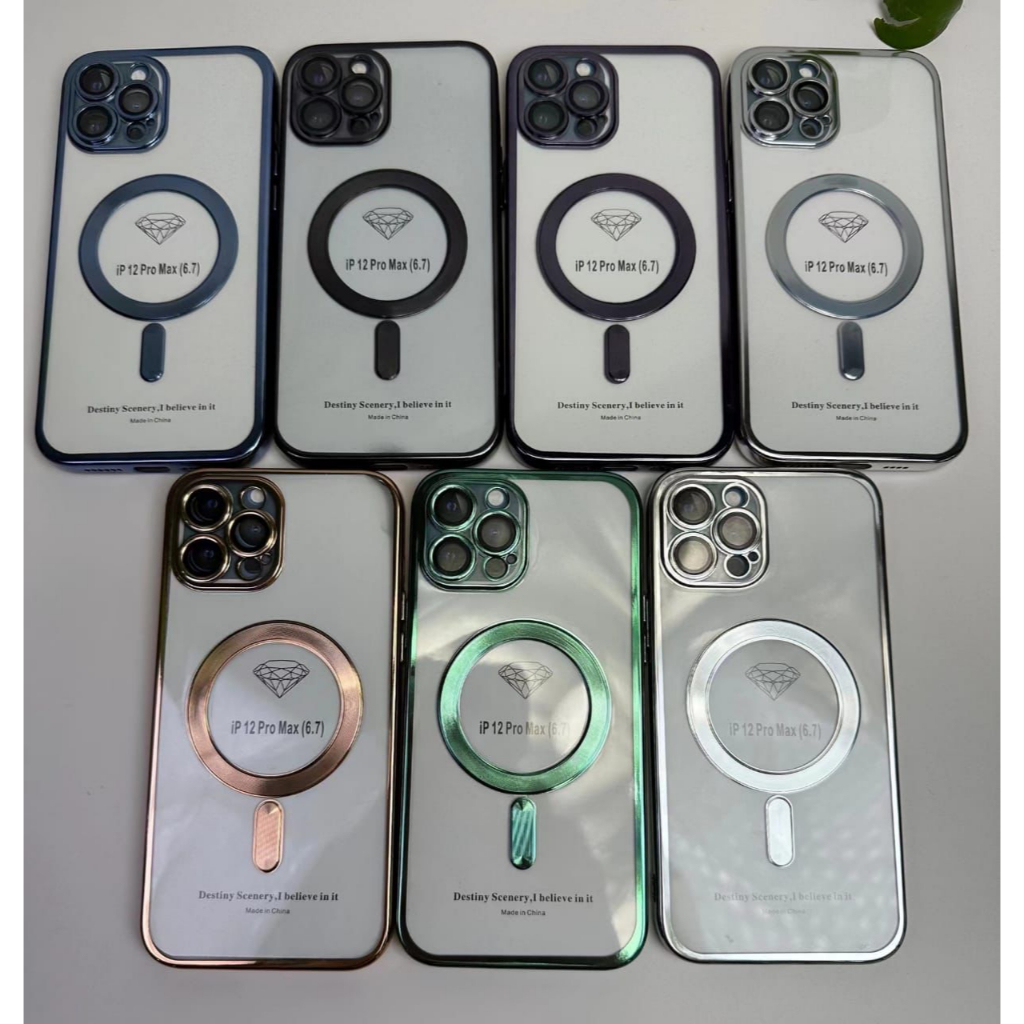 Iph7/8/7+/8+/X/XS/XR/XS MAX/Iph 11 /11 PRO/11 PRO MAX/12/12 Pro/12 Pro Max Case Premium Magsafe Metallic Lens Protection