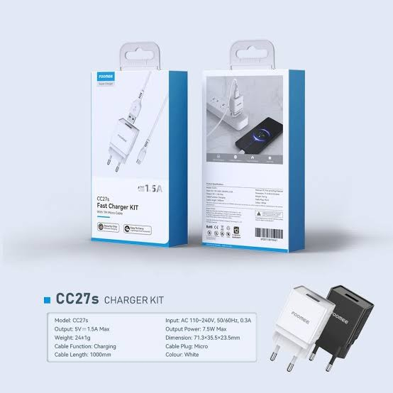Charger FOOMEE CC27s Charger Single USB 1.5A With Micro Cable