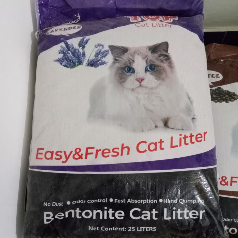Pasir wangi gumpal TOP cat litter 25 litter lavender | pasir kucing TOP cat litter 25 litter