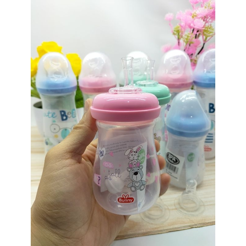 Paket Botol Bunny Karakter Lucu Dengan Sedotan 250 Ml/125 Ml 2410