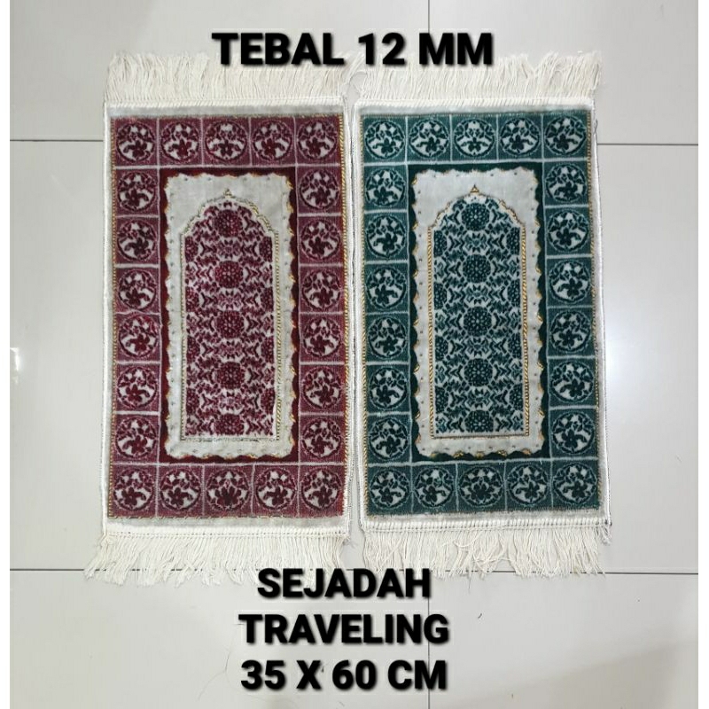 SEJADAH TRAVELING SUJUD PREMIUM 30 X 60 CM BULU TEBAL 12 MM