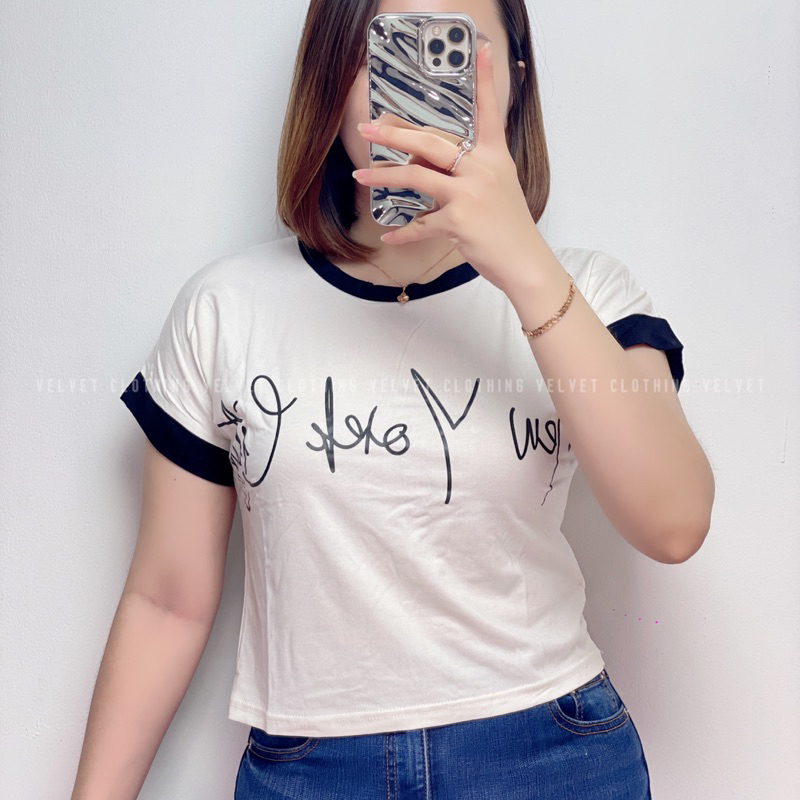 Kaos Tshirt Crop Top Wanita / Crop Tee Lengan Pendek Wanita / Kaos Remaja Abg 4729