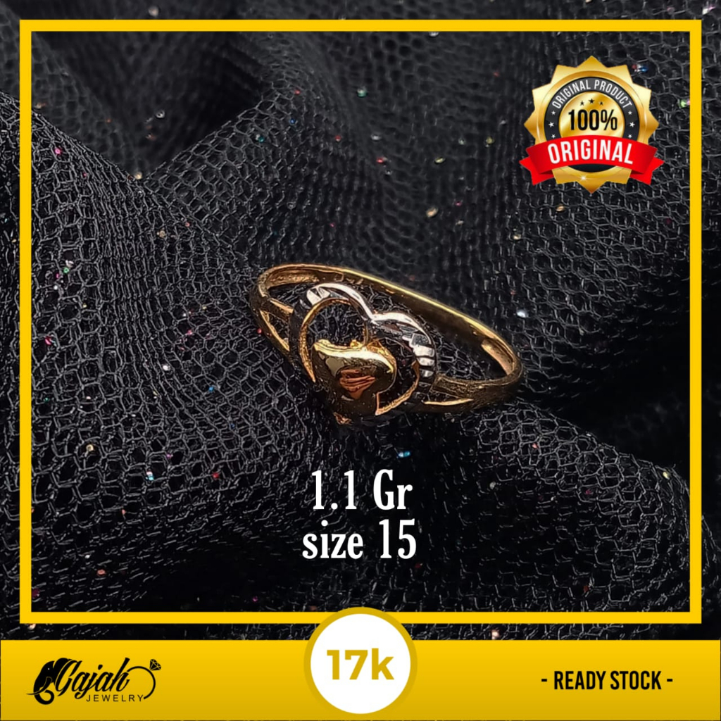 Cincin Emas 17K - 1.1 Gr Kadar 750 - 475