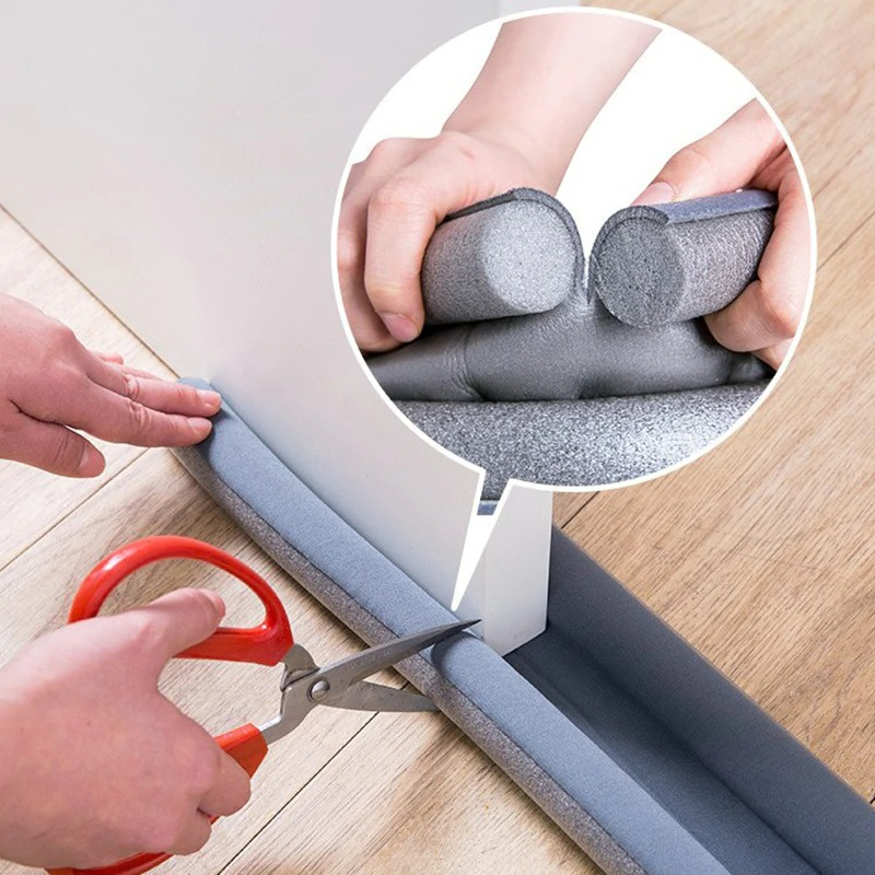 Penghalang Debu Serangga Bawah Pintu Door Bottom Lakban Rubber Flex Door Seal Strip Waterproof Nyamuk Serangga Hewan kecil Pencegah Masuk Kawat Grey White Black Transparan Abu